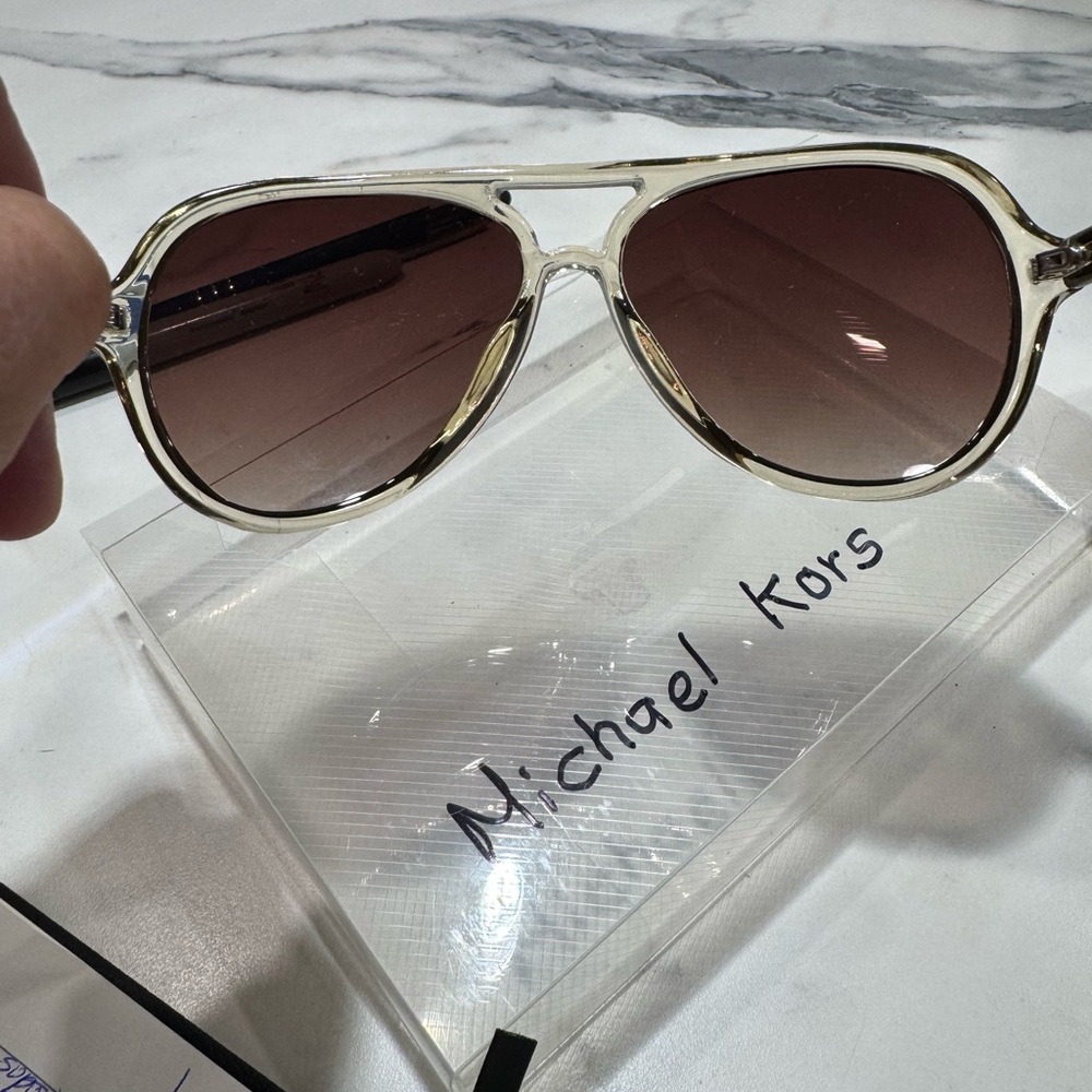 Michael Kors Clear Frame Sunglasses with Brown Gradient Lenses - Picture 3 of 8
